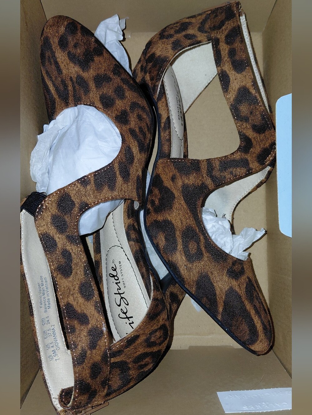 Life Stride Leopard-Print Brown Closed-Toe Dress Heels